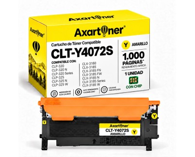 Compatible Samsung CLP325 / CLP320 / CLX3180 / CLX3185 Amarillo Cartucho de Toner CLT-Y4072S / SU472A