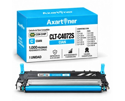 Compatible Samsung CLP325 / CLP320 / CLX3180 / CLX3185 Cyan Cartucho de Toner CLT-C4072S / ST944A
