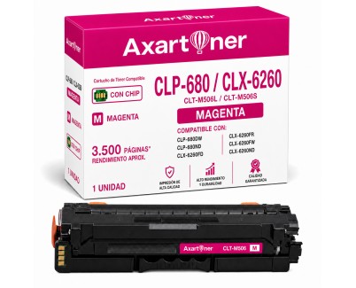 Compatible Samsung CLP680 / CLX6260 Magenta Cartucho de Toner CLT-M506L / CLT-M506S / SU305A / SU314A para CLP-680DW / CLP-680ND / CLX-6260FD / CLX-6260FR / CLX-6260FW / CLX-6260ND
