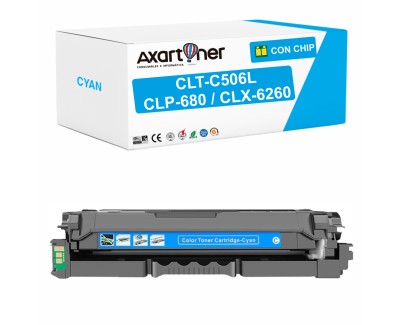Compatible Samsung CLP-680DW CLP-680ND CLX-6260FD CLX-6260FR CLX-6260FW CLX-6260ND Cyan Cartucho de Toner CLT-C506L / SU038A