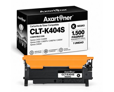 Compatible Samsung CLT-K404S Negro Cartucho de Toner SU100A para Xpress C430 C430W C480 C480FN C480FW C480W C483W