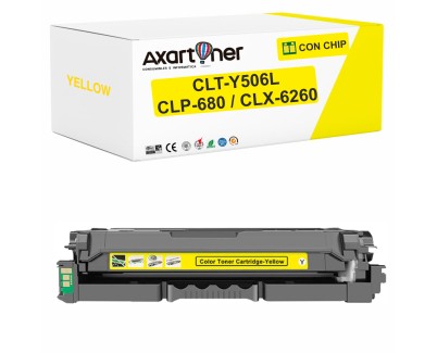 Compatible Samsung CLP-680DW CLP-680ND CLX-6260FD CLX-6260FR CLX-6260FW CLX-6260ND Amarillo Cartucho de Toner CLT-Y506L / SU515A