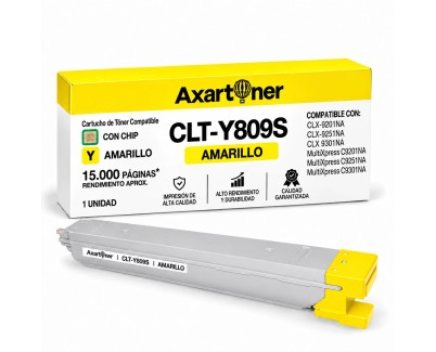 Compatible Samsung CLT-Y809S Amarillo Cartucho de Toner SS742A para CLX9251, CLX9301 / Multiexpress C9201, C9251, C9301