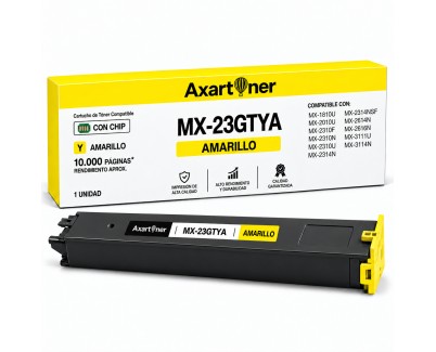 Compatible Sharp MX23 Amarillo Cartucho de Toner MX23GTYA para Sharp MX-1810, MX-2010, MX-2310, MX-2314, MX-2316, MX-3111, MX-3114