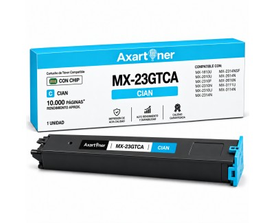 Compatible Sharp MX23 Cyan Cartucho de Toner MX23GTCA para MX-1810, MX-2010, MX-2310, MX-2314, MX-2316, MX-3111, MX-3114