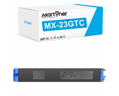 Compatible Sharp MX23 Cyan Cartucho de Toner MX23GTCA para MX-1810, MX-2010, MX-2310, MX-2314, MX-2316, MX-3111, MX-3114