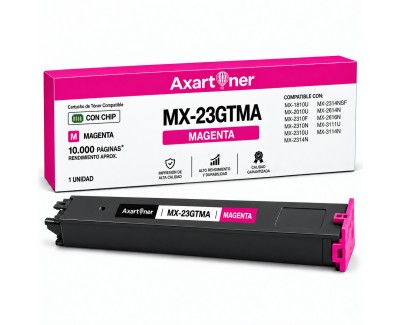 Compatible Sharp MX23 Magenta Cartucho de Toner MX23GTMA para Sharp MX-1810, MX-2010, MX-2310, MX-2314, MX-2316, MX-3111, MX-3114
