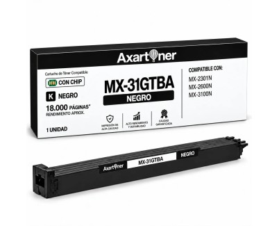 Compatible Sharp MX31 Negro Cartucho de Toner MX-31GTBA para Sharp MX-2301, MX-2600, MX-3100