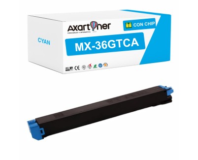 Compatible Sharp MX36 Cyan Cartucho de Toner MX-36GTCA para Sharp MX2610, MX2640, MX3110N, MX3140N, MX3610