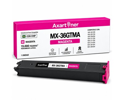 Compatible Sharp MX36 Magenta Cartucho de Toner MX-36GTMA para Sharp MX2610, MX2640, MX3110N, MX3140N, MX3610