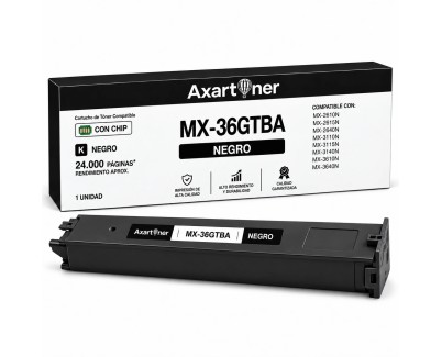 Compatible Sharp MX36 Negro Cartucho de Toner MX-36GTBA para Sharp MX2610, MX2640, MX3110N, MX3140N, MX3610