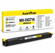 Compatible Sharp MX51 Amarillo Cartucho de Toner MX-51GTYA para Sharp MX4110, MX4111, MX4112, MX4140, MX4141, MX5110, MX5111, MX5112, MX5140, MX5141