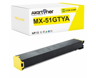 Compatible Sharp MX51 Amarillo Cartucho de Toner MX-51GTYA para Sharp MX4110, MX4111, MX4112, MX4140, MX4141, MX5110, MX5111, MX5112, MX5140, MX5141