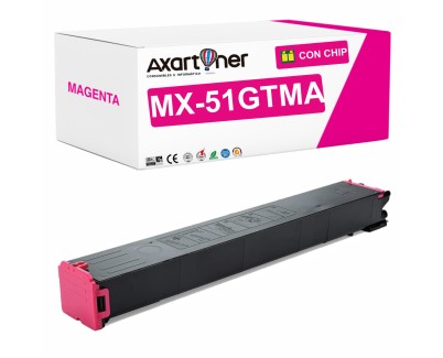 Compatible Sharp MX51 Magenta Cartucho de Toner MX-51GTMA para Sharp MX4110, MX4111, MX4112, MX4140, MX4141, MX5110, MX5111, MX5112, MX5140, MX5141