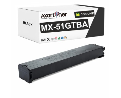 Compatible Sharp MX51 Negro Cartucho de Toner MX-51GTBA para Sharp MX4110, MX4111, MX4112, MX4140, MX4141, MX5110, MX5111, MX5112, MX5140, MX5141
