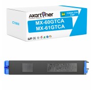 Compatible Sharp MX60 / MX61 Cyan Cartucho de Toner MX-60GTCA / MX-61GTCA para Sharp MX3050, MX3070, MX5070, MX2651, MX3051, MX3061, MX3071, MX3551, MX3561, MX3571, MX4051, MX4061