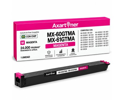 Compatible Sharp MX60 / MX61 Magenta Cartucho de Toner MX-60GTMA / MX-61GTMA para Sharp MX3050, MX3070, MX5070, MX2651, MX3051, MX3061, MX3071, MX3551, MX3561, MX3571, MX4051, MX4061