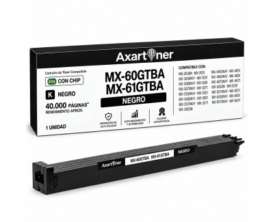 Compatible Sharp MX60 / MX61 Negro Cartucho de Toner MX-60GTBA / MX-61GTBA para Sharp MX3050, MX3070, MX5070, MX2651, MX3051, MX3061, MX3071, MX3551, MX3561, MX3571, MX4051, MX4061
