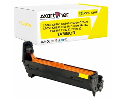 Compatible Tambor OKI C5600 / C5700 / C5800 / C5900 / C5500 / C5650 / C5750 / C5850 / C5950 / MC560 / ES5460 / ES2232 / ES2632 Amarillo