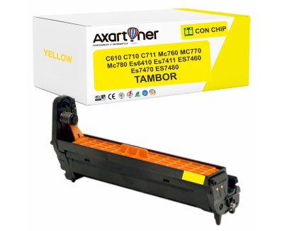 Compatible Tambor OKI C610 / C710 / C711 / MC760 / MC770 / MC780 / ES6410 / ES7411 / ES7460 / ES7470 / ES7480 Amarillo