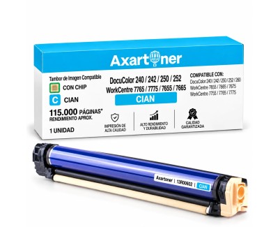 Compatible Tambor Xerox DocuColor 240, 242, 250, 252, WorkCentre 7765, 7775, 7655, 7665 Cyan 013R00603