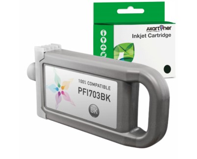 Compatible Canon PFI703 / PFI303 Negro Cartucho de Tinta Pigmentada 2963B001 / 2958B001 para imagePROGRAF IPF 810, 815, 820, 825