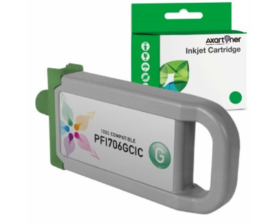 Compatible Canon PFI706 Verde Cartucho de Tinta Pigmentada 6688B001 / PFI-706G para imagePROGRAF IPF8300, IPF8400, IPF9400