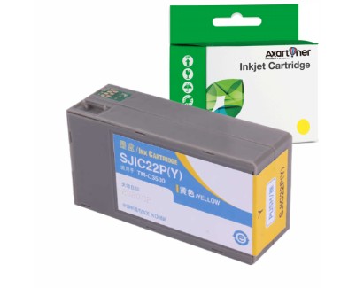 Compatible Epson SJIC22P Amarillo Cartucho de Tinta Pigmentada C33S020604 / SJIC22P(Y) para Epson ColorWorks C3500, TM-C3500