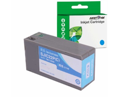 Compatible Epson SJIC22P Cyan Cartucho de Tinta Pigmentada C33S020602 / SJIC22P(C) para Epson ColorWorks C3500, TM-C3500