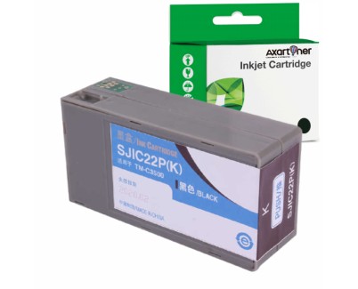 Compatible Epson SJIC22P Negro Cartucho de Tinta Pigmentada C33S020601 / SJIC22P(K) para Epson ColorWorks C3500, TM-C3500