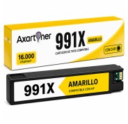 Compatible Tinta HP 991X / 991A Amarillo Pigmentada M0J98AE / M0J82AE para PageWide Color 755dn 774dn 779dn / PageWide Managed P77740z P77750z / PageWide Pro 750dw MFP 772dn MFP 772hn MFP 774dn MFP 777z MFP 777zs MFP 779dn