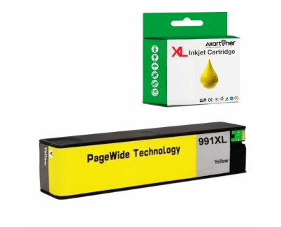 Compatible Tinta HP 991X / 991A Amarillo Pigmentada M0J98AE / M0J82AE para PageWide Color 755dn 774dn 779dn / PageWide Managed P77740z P77750z / PageWide Pro 750dw MFP 772dn MFP 772hn MFP 774dn MFP 777z MFP 777zs MFP 779dn