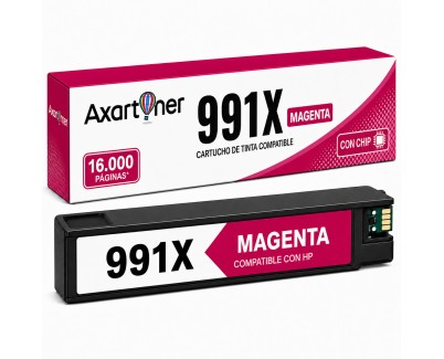 Compatible Tinta HP 991X / 991A Magenta Pigmentada M0J94AE / M0J78AE para PageWide Color 755dn 774dn 779dn / PageWide Managed P77740z P77750z / PageWide Pro 750dw MFP 772dn MFP 772hn MFP 774dn MFP 777z MFP 777zs MFP 779dn