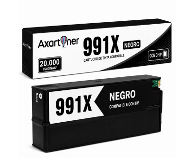 Compatible Tinta HP 991X / 991A Negro Pigmentada M0K02AE / M0J86AE para PageWide Color 755dn 774dn 779dn / PageWide Managed P77740z P77750z / PageWide Pro 750dw MFP 772dn MFP 772hn MFP 774dn MFP 777z MFP 777zs MFP 779dn