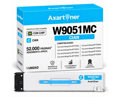 Compatible Toner HP W9051MC Cyan para HP Color LaserJet E87600, E87640, E87650, E87655, E87660, E87655