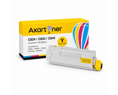 Compatible Toner OKI C824 / C834 / C844 Amarillo 47095701