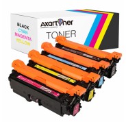 Compatible x 4 HP CE250X / CE251A / CE252A / CE253A (504X - 504A) Cartuchos de Toner