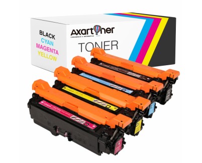 Compatible x 4 HP CE250X / CE251A / CE252A / CE253A (504X - 504A) Cartuchos de Toner