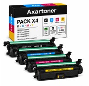 Compatible x 4 HP CE250X / CE251A / CE252A / CE253A (504X - 504A) Cartuchos de Toner para HP Color LaserJet CP3525dn, CP3525n, CP3525x, CM3530, CM3530fs