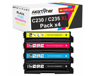 Compatible Xerox C230 / C235 - con chip - Pack x4 Cartuchos de Toner