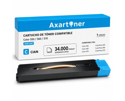 Compatible Xerox Color / ColorPress 550, 560, 570 Cyan Cartucho de Toner 006R01528