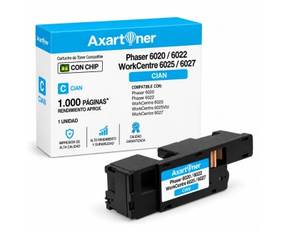 Compatible Xerox Phaser 6020 / 6022 - WorkCentre 6025 / 6027 Cyan Cartucho de Toner 106R02756