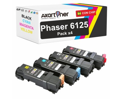 Compatible Pack x4 Xerox Phaser 6125 Cartuchos de Toner