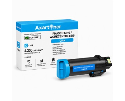 Compatible Xerox Phaser 6510 / Xerox WorkCentre 6515 Cyan Cartucho de Toner 106R03690 / 106R03477 / 106R03473 (alta capacidad)