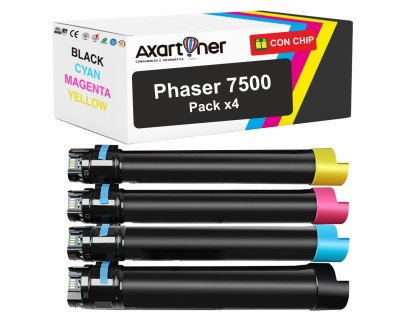 Compatible Pack x4 Xerox Phaser 7500 Cartuchos de Toner