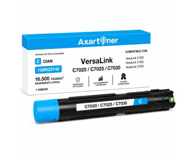 Compatible Xerox VersaLink C7020 / C7025 / C7030 Cyan Cartucho de Toner 106R03740