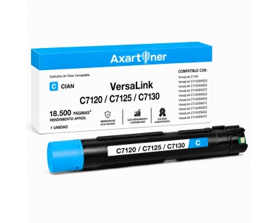 Compatible Xerox Versalink C7120 / C7125 / C7130 Cyan Cartucho de Toner 006R01825