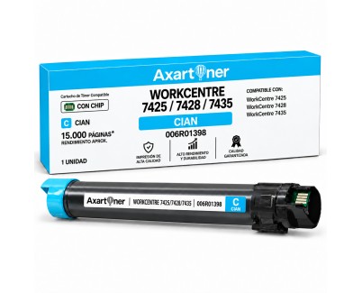 Compatible Xerox WorkCentre 7425 / 7428 / 7435 Cyan Cartucho de Toner 006R01398