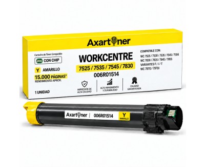 Compatible Xerox WorkCentre 7525 / 7535 / 7545 / 7830 / 7835 / 7845 / 7855 / 7970 Amarillo Cartucho de Toner 006R01514