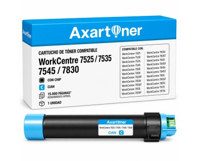 Compatible Xerox WorkCentre 7525 / 7535 / 7545 / 7830 / 7835 / 7845 / 7855 / 7970 Cyan Cartucho de Toner 006R01516